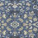 10' X 14' Navy Blue And Wheat Floral Medallion Washable Indoor Outdoor Area Rug
