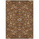 5' X 8' Orange And Burgundy Floral Medallion Washable Indoor Outdoor Area Rug