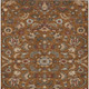 10' X 14' Orange And Burgundy Floral Medallion Washable Indoor Outdoor Area Rug