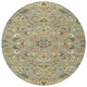 8' Sage And Olive Green Round Floral Medallion Washable Indoor Outdoor Area Rug