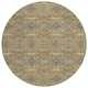 8' Gold And Copper Round Geometric Washable Indoor Outdoor Area Rug