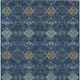 10' X 14' Navy Blue And Gold Geometric Washable Indoor Outdoor Area Rug