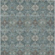 5' X 8' Teal Blue And Ivory Geometric Washable Indoor Outdoor Area Rug
