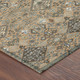5' X 8' Copper And Green Geometric Washable Indoor Outdoor Area Rug