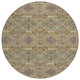 8' Gold And Copper Round Geometric Washable Indoor Outdoor Area Rug