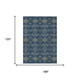 10' X 14' Navy Blue And Gold Geometric Washable Indoor Outdoor Area Rug