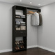 59" Black Wood And Metal Closet System