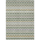 3' X 5' Green And Silver Damask Washable Indoor Outdoor Area Rug