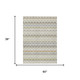 3' X 5' Ivory And Beige Damask Washable Indoor Outdoor Area Rug