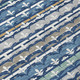 9' X 12' Navy Blue And Blue Damask Washable Indoor Outdoor Area Rug