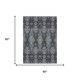 5' X 8' Black And Navy Blue Floral Washable Indoor Outdoor Area Rug