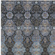10' X 14' Black And Navy Blue Floral Washable Indoor Outdoor Area Rug