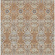 3' X 5' Copper And Gold Floral Washable Indoor Outdoor Area Rug