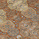 3' X 5' Orange And Copper Floral Washable Indoor Outdoor Area Rug