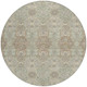 8' Sage And Green Round Floral Washable Indoor Outdoor Area Rug