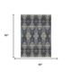 5' X 8' Black And Blue Floral Washable Indoor Outdoor Area Rug