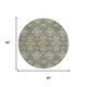 8' Green And Silver Round Floral Washable Indoor Outdoor Area Rug