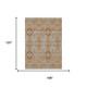 10' X 14' Copper And Orange Floral Washable Indoor Outdoor Area Rug