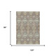 8' X 10' Brown And Sage Floral Washable Indoor Outdoor Area Rug
