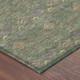 8' X 10' Green And Olive Green Geometric Washable Indoor Outdoor Area Rug