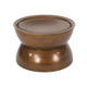 24" Antiqued Bronze Distressed Iron Round Hourglass End Table