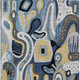 3' X 5' Blue And Navy Blue Abstract Washable Indoor Outdoor Area Rug