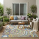 5' X 8' Green And Sage Abstract Washable Indoor Outdoor Area Rug