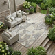 10' X 14' Taupe And Beige Abstract Washable Indoor Outdoor Area Rug