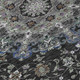 8' X 10' Black And Charcoal Floral Medallion Washable Indoor Outdoor Area Rug