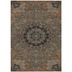 3' X 5' Chocolate And Black Floral Medallion Washable Indoor Outdoor Area Rug
