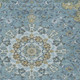 8' X 10' Teal Blue And Gold Floral Medallion Washable Indoor Outdoor Area Rug