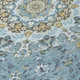 10' X 14' Teal Blue And Gold Floral Medallion Washable Indoor Outdoor Area Rug