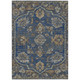 3' X 5' Navy Blue And Blue Floral Medallion Washable Indoor Outdoor Area Rug