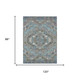 8' X 10' Teal Blue And Gray Southwestern Washable Indoor Outdoor Area Rug