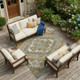 8' X 10' Walnut And Gold Southwestern Washable Indoor Outdoor Area Rug