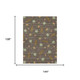 9' X 12' Chocolate And Brown Botanical Leaves Washable Indoor Outdoor Area Rug