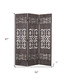 67" Brown Wood Folding Three Panel Screen Room Divider