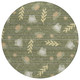 8' Olive Green And Green Round Botanical Leaves Washable Indoor Outdoor Area Rug