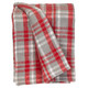 Red Woven Cotton Plaid Throw Blanket
