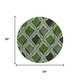 8' Green And Emerald Round Geometric Washable Indoor Outdoor Area Rug