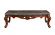 36" Gray and Brown Genuine Marble And Solid Wood Coffee Table