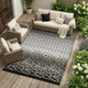 9' X 12' Ivory And Graphite Geometric Washable Indoor Outdoor Area Rug