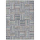 9' X 12' Green And Silver Geometric Washable Indoor Outdoor Area Rug