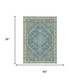 3' X 5' Aqua And Teal Blue Oriental Washable Indoor Outdoor Area Rug