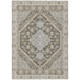 5' X 8' Brown And Silver Oriental Washable Indoor Outdoor Area Rug
