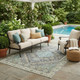 5' X 8' Gray And Graphite Oriental Washable Indoor Outdoor Area Rug