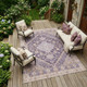 9' X 12' Purple And Blush Oriental Washable Indoor Outdoor Area Rug