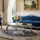 47" Platinum Solid Wood Free Form Coffee Table