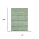 9' X 12' Green And Ivory Striped Washable Indoor Outdoor Area Rug