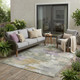 5' X 8' Sage And Green Abstract Washable Indoor Outdoor Area Rug